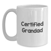 Funny Grandad Gifts from Men to Grandad, White Coffee Mug for Graduation, 'Certified Grandad' Print - Main